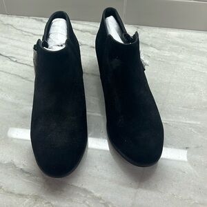New vionic black suede booties. About 2 inch heels.